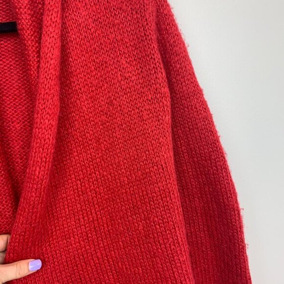 Wooden Ships Red Open Front Cardigan Wool Blend - Picture 5 of 6